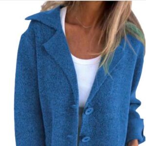 Women's Blue Trench Coat - Classic Longline Styling